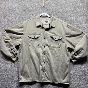 Vintage Levis Sherpa Fleece Lined Button Up Shirt Jacket Shacket Mens XXL Tan